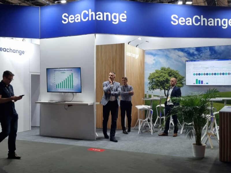 Trade fair booth at IBC Amsterdam, individual exhibition project, client Seachange International