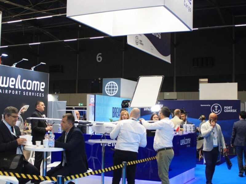 Trade fair booth at Breakbulk Europe in Rotterdam, Netherlands