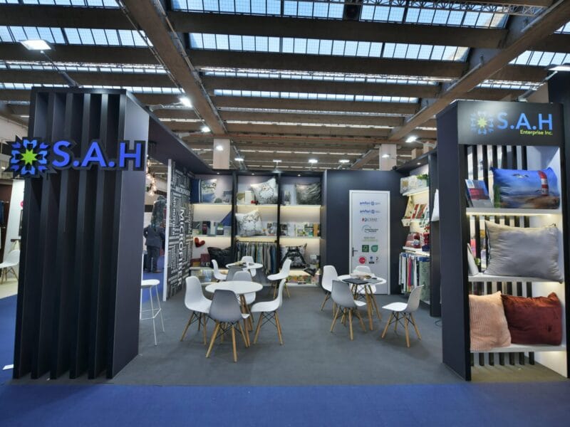 Custom trade show booth for Heimtextil Frankfurt – professional contractor in Germany.