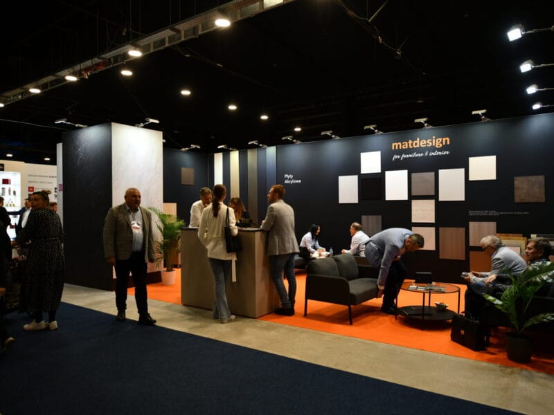 Exhibition booth with LED lighting at Warsaw Home trade fair