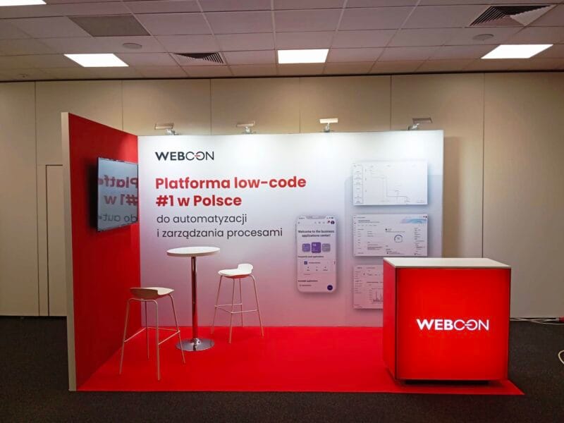 custom exhibition stands Warsaw webcon no code days