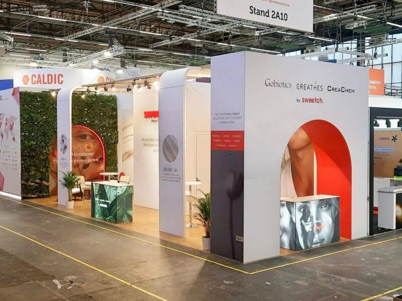 Exhibition stand Sweetch Amsterdam In-Cosmetics 2025