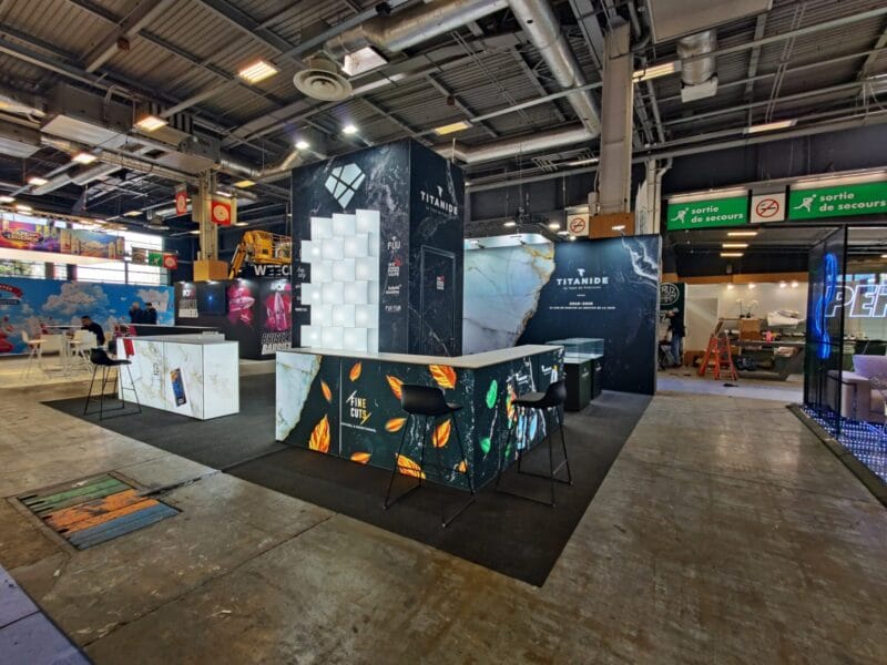 Wynajem mebli targowych Francja Vapexpo Paryż